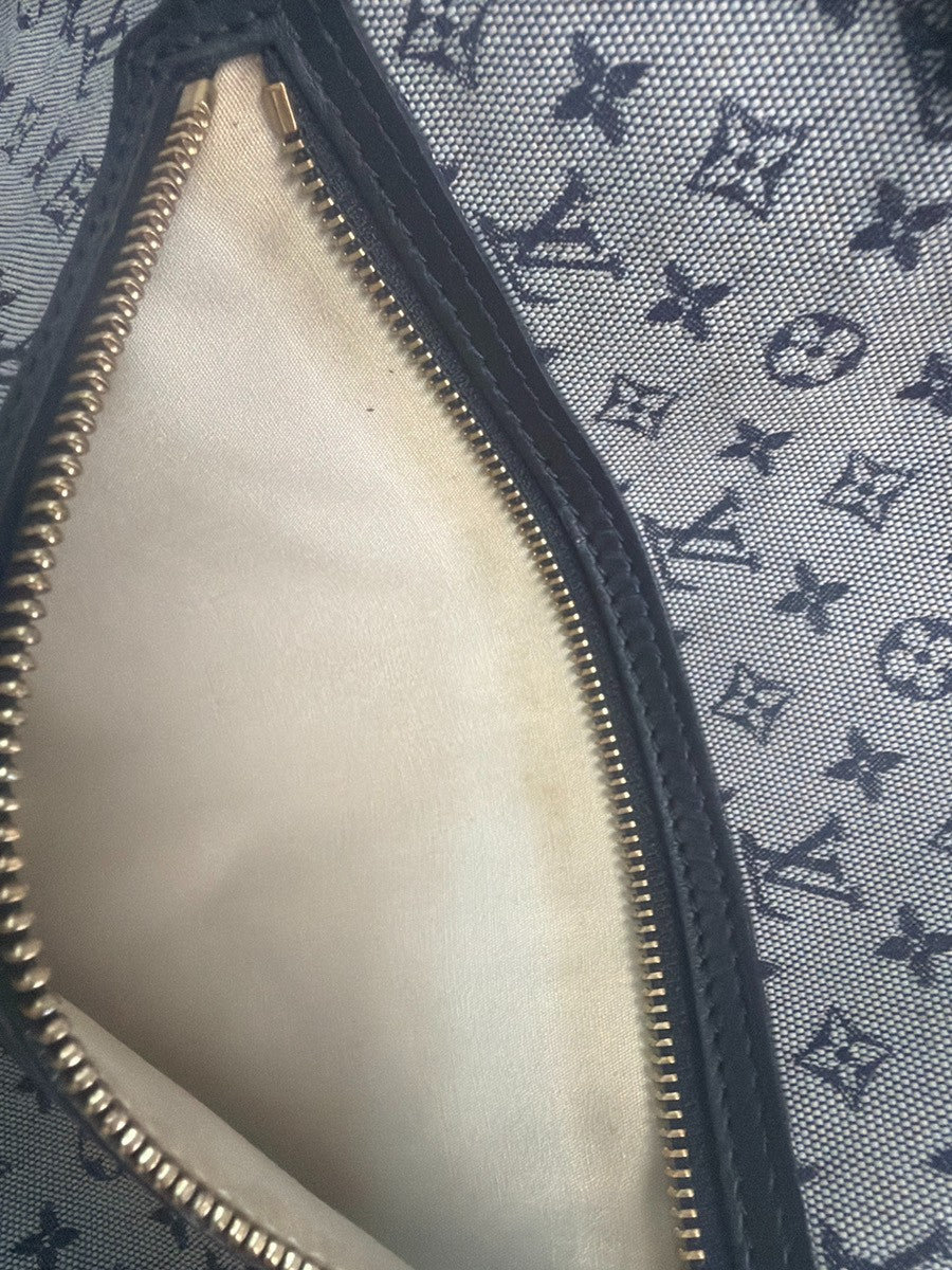 Louis Vuitton Lucille Mini Lin Blue Canvas Handbag (Pre-Owned)