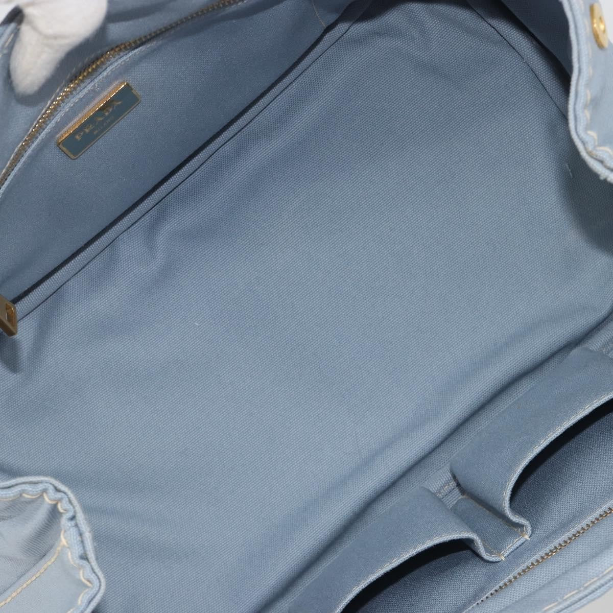 Prada Canapa Canvas Blue Canvas Tote Bag Bag (Pre-Owned)