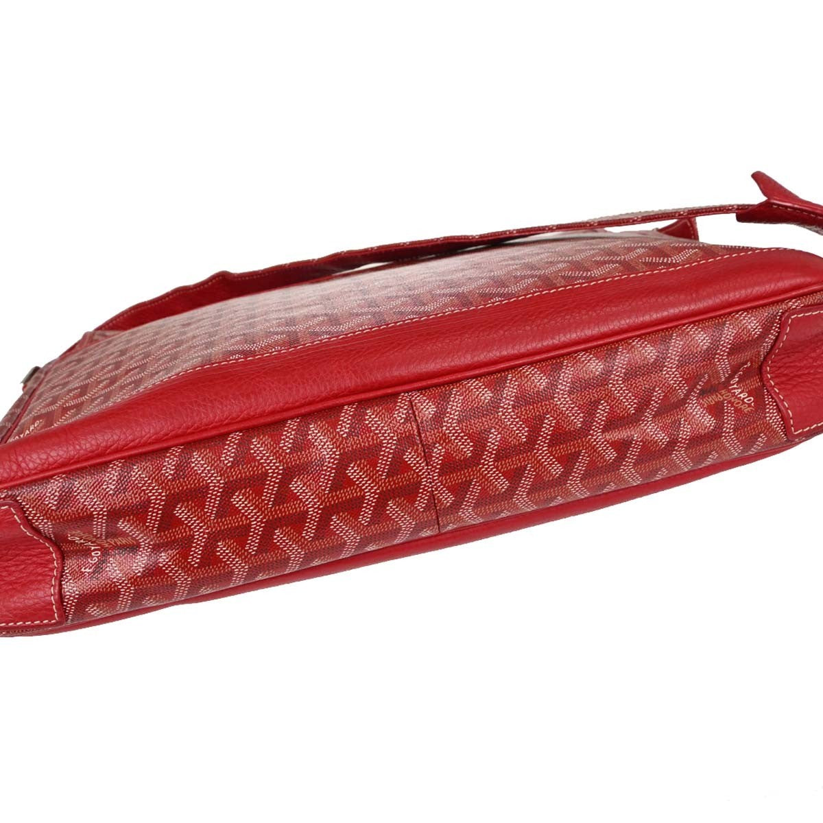 Goyard Grand Bleu Messenger Coated Canvas Red Canvas Handbag (Pre-Owned)