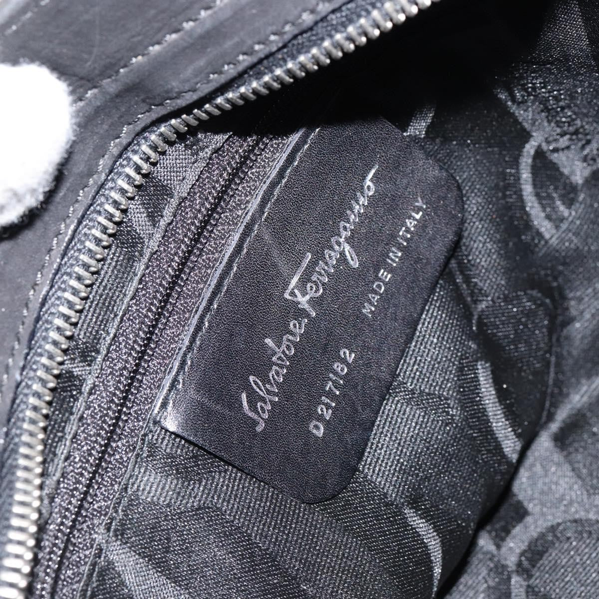 Salvatore Ferragamo Vala Suede Black Suede Handbag (Pre-Owned)