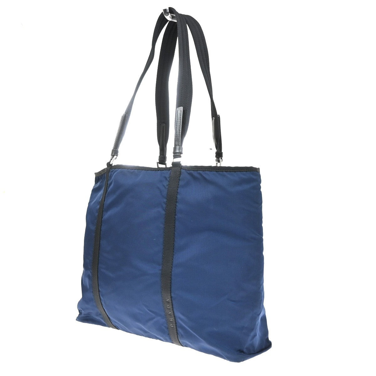 Prada Shoulder Canvas And Leather Blue Nylon Shoulder Bag Bag (Pre-Owned)