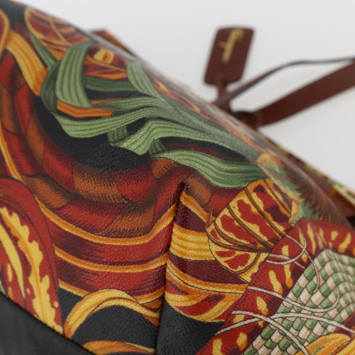 Salvatore Ferragamo Flower Tote Canvas Multicolour Pvc Tote Bag Bag (Pre-Owned)