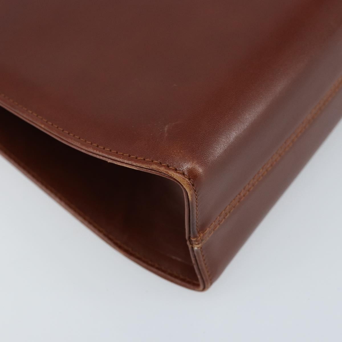 Salvatore Ferragamo Gancini Leather Brown Leather Shoulder Bag Bag (Pre-Owned)