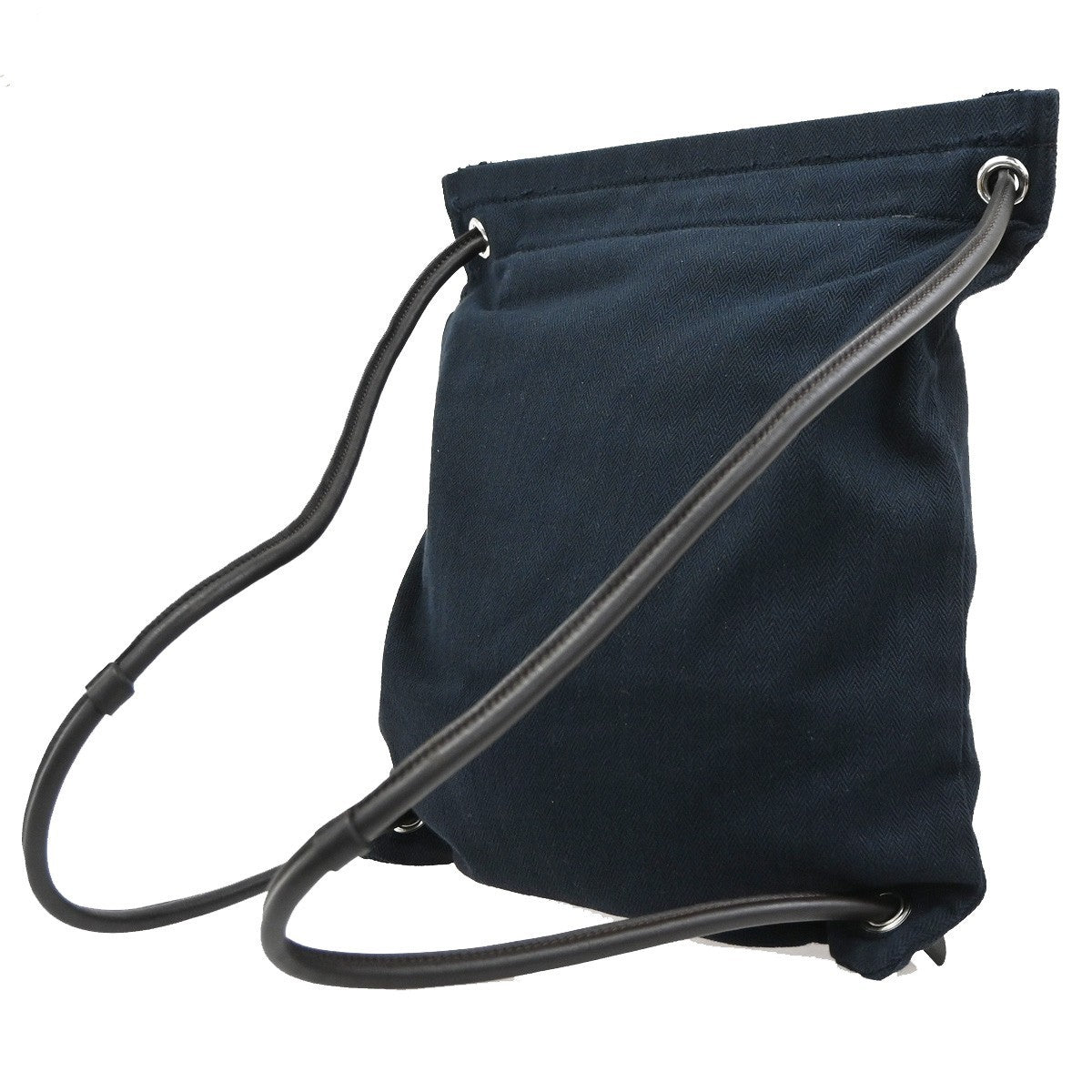 Hermes Maline Toile Blue Canvas Backpack Bag (Pre-Owned)