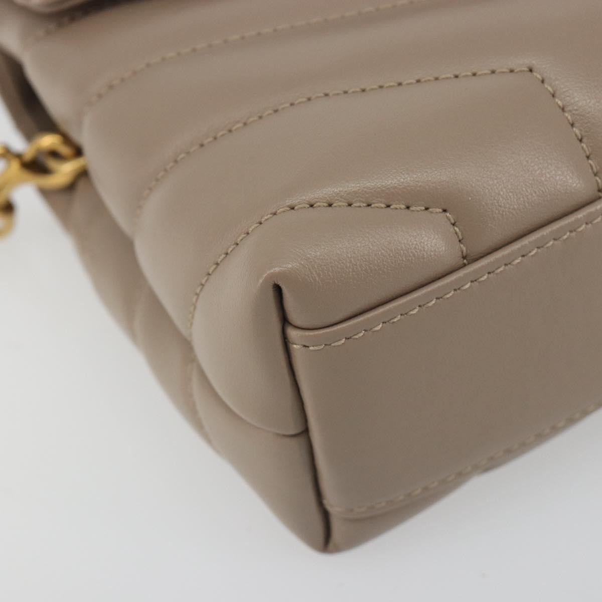 Saint Laurent Loulou Puffer Quilted Leather Beige Leather Shoulder Bag Bag (Pre-Owned)
