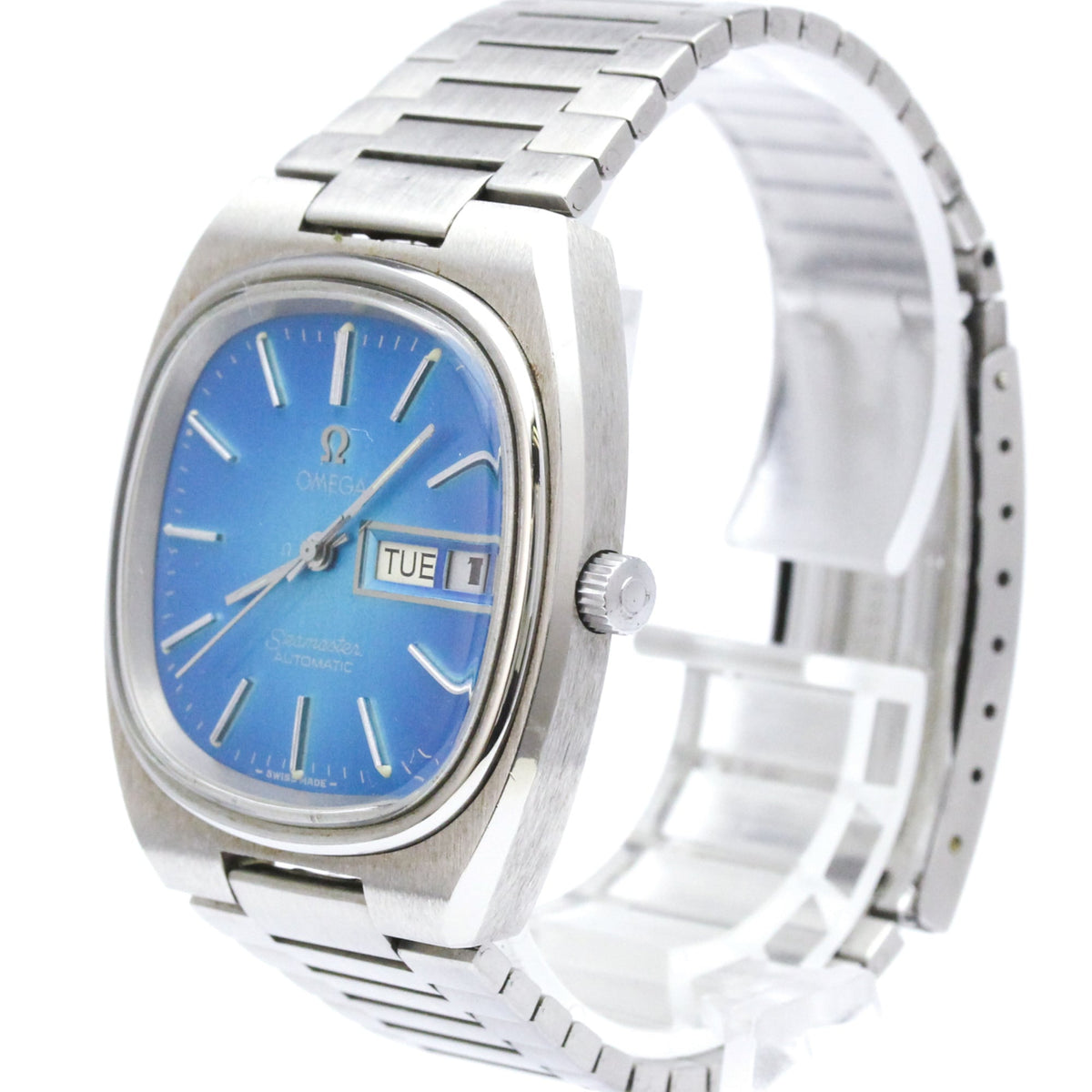 Omega Seamaster Tv Day-Date Automatic Stainless Steel Watch (Pre-Owned)