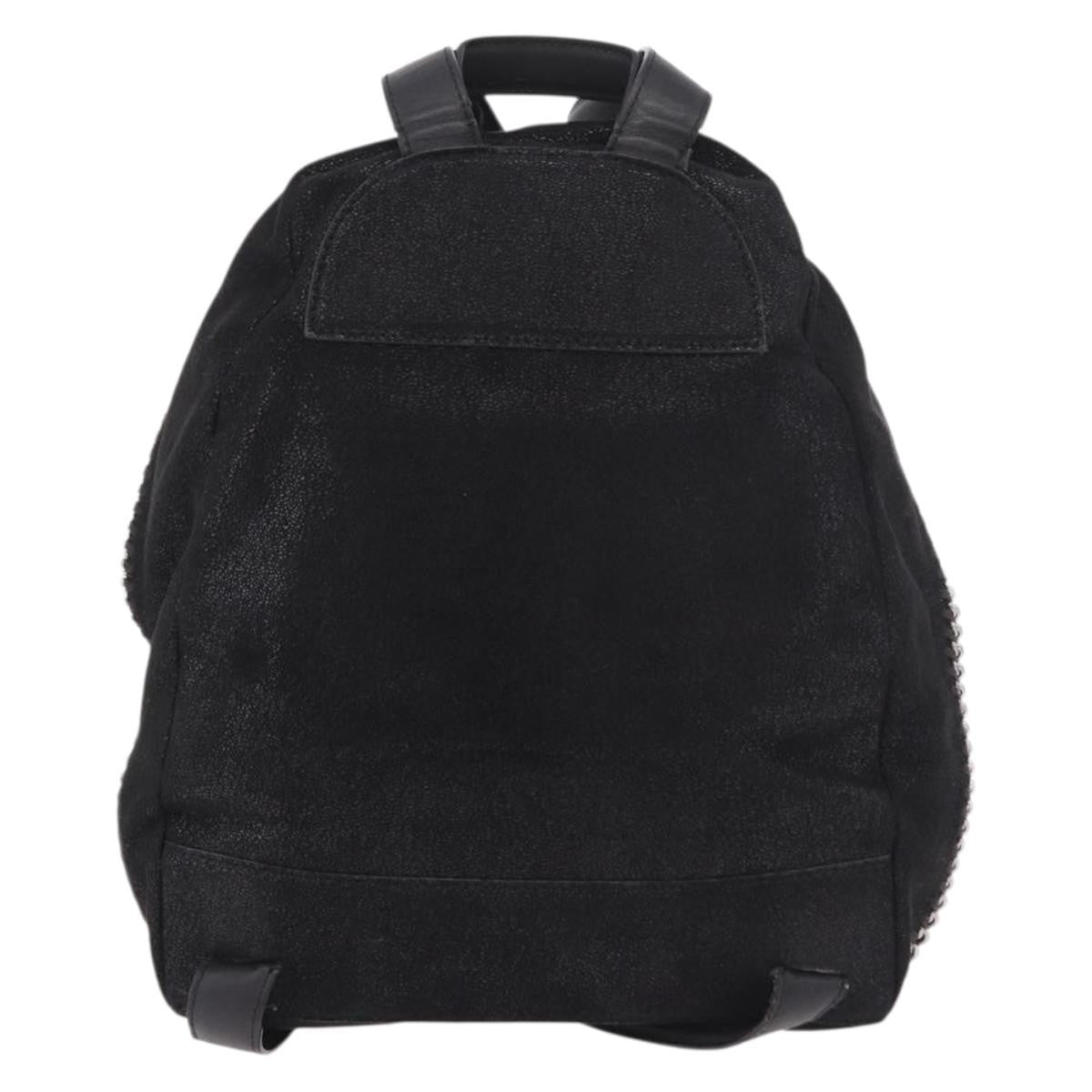 Stella Mccartney Falabella Front Zip Shaggy Deer Black Polyester Backpack Bag (Pre-Owned)