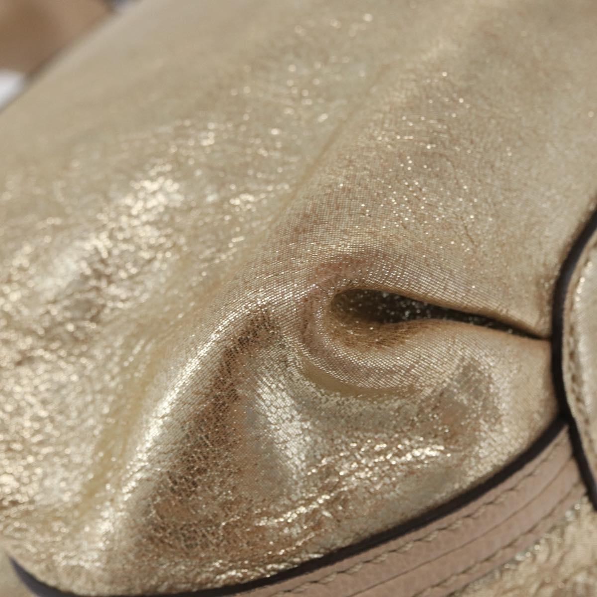 Chloe Elsie Convertible Satchel Leather Gold Leather Handbag (Pre-Owned)