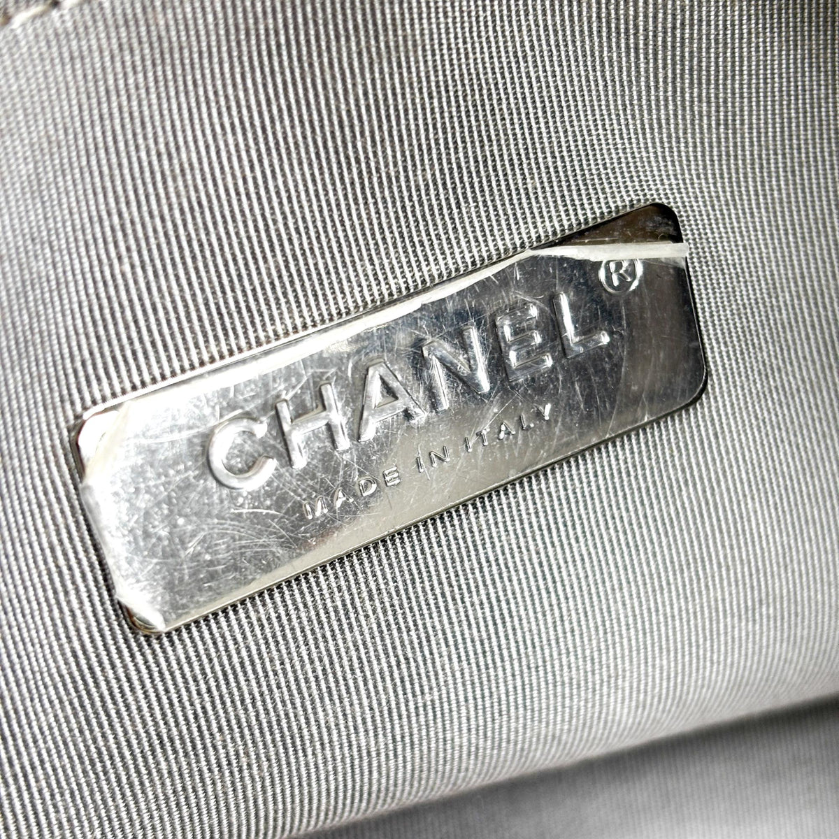 Chanel 31 Shopping Quilted Calfskin Gray Leather Handbag (Pre-Owned)