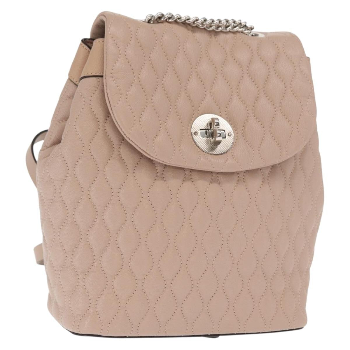 Bally Vintage Leather Pink Leather Backpack Bag (Pre-Owned)