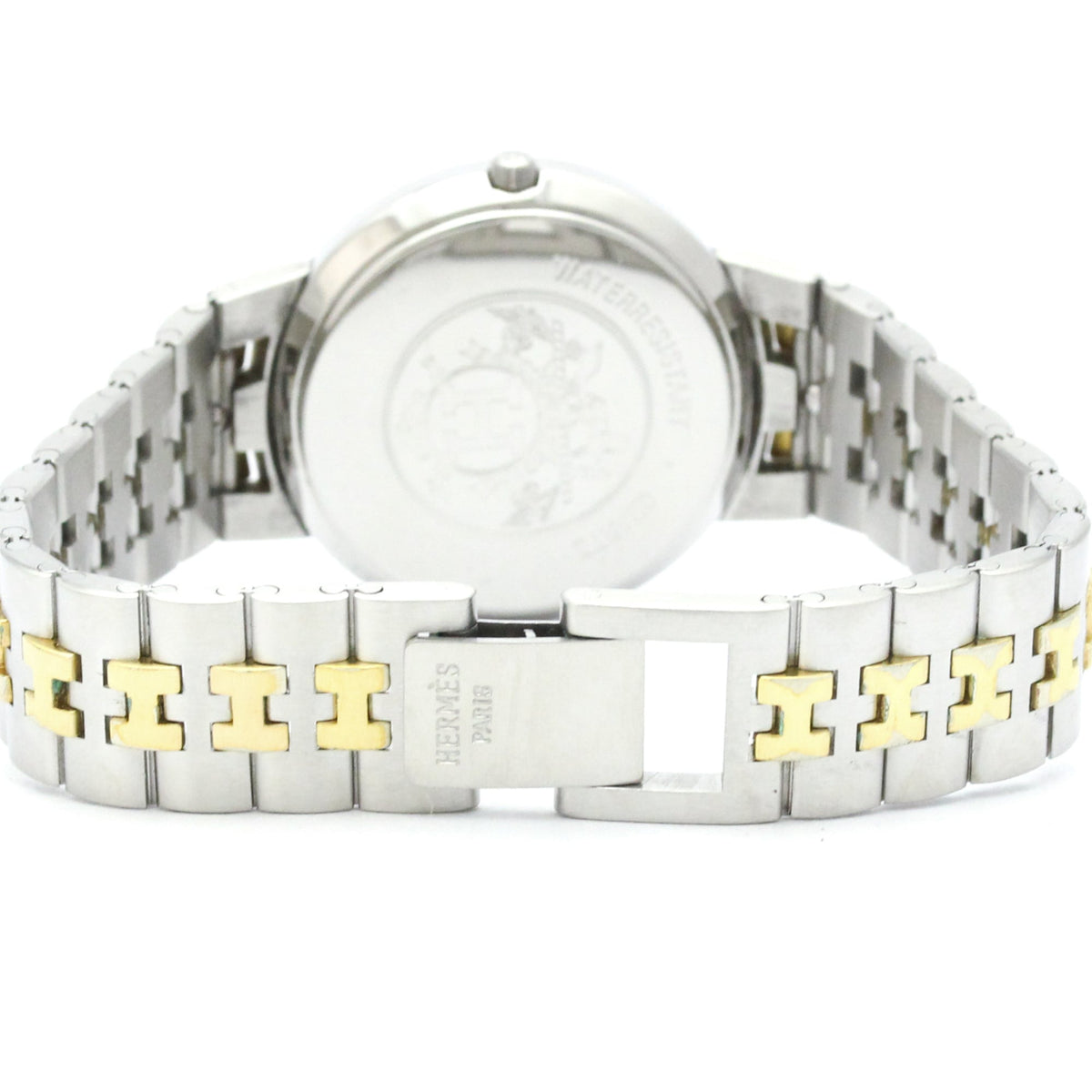 Hermes Sellier Quartz Stainless Steel And Plated Metal Watch (Pre-Owned)