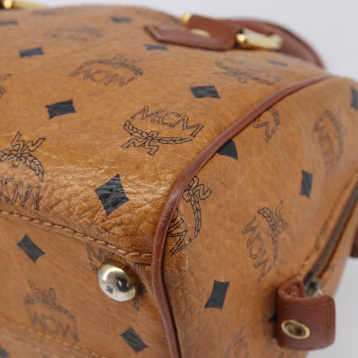 MCM Visetos Logogramme Leather Brown Leather Handbag (Pre-Owned)