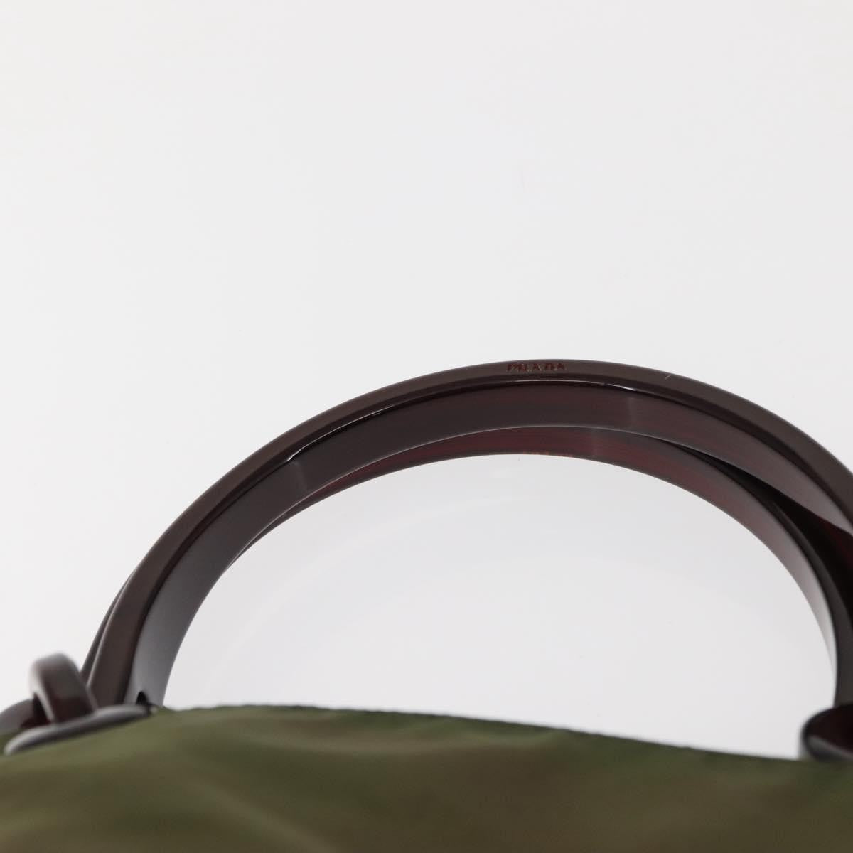 Prada Resin Handle Tote Tessuto Khaki Nylon Tote Bag Bag (Pre-Owned)