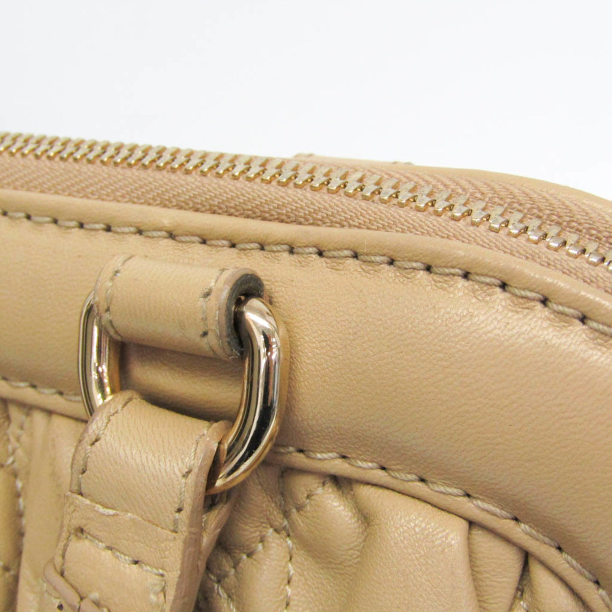 Christian Dior Lady Cannage Matelassé Beige Leather Handbag (Pre-Owned)