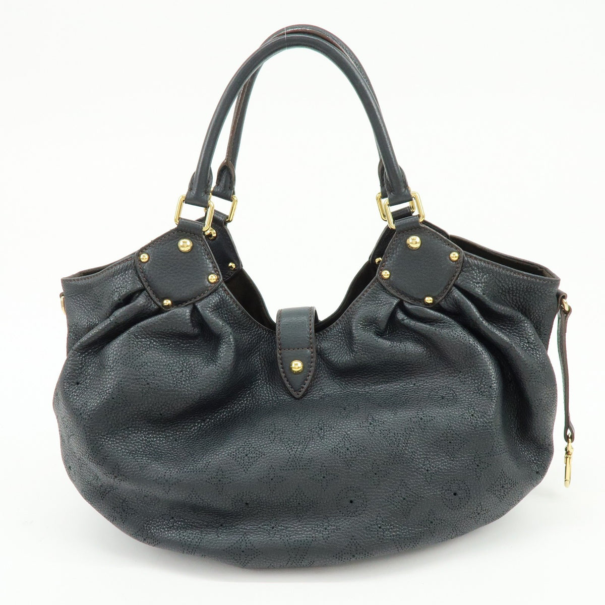 Louis Vuitton L Hobo Mahina Leather Black Leather Shoulder Bag Bag (Pre-Owned)