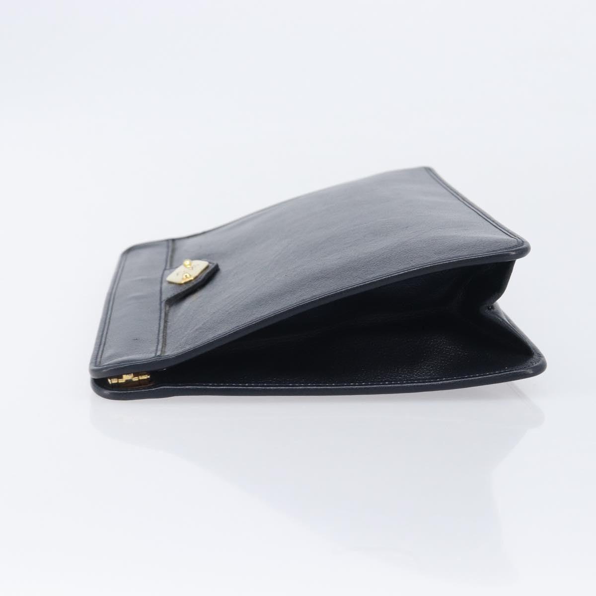 Christian Dior Homme Logo Clutch Leather Navy Leather Clutche & Pouche Bag (Pre-Owned)