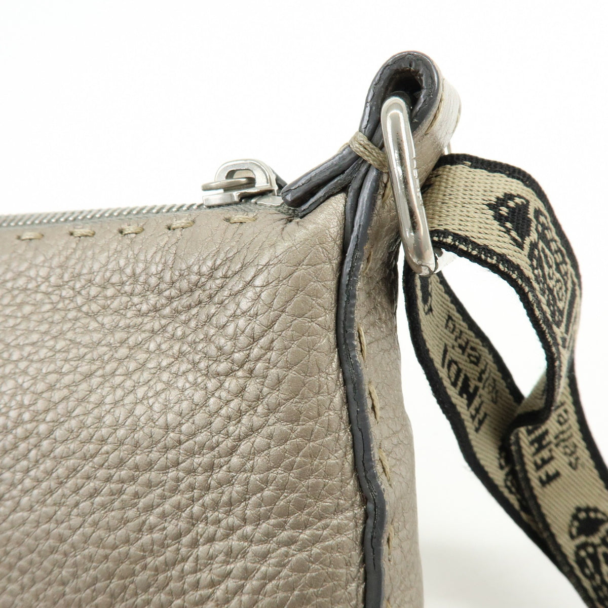 Fendi Selleria Leather Neutral Leather Crossbody Bag Bag (Pre-Owned)