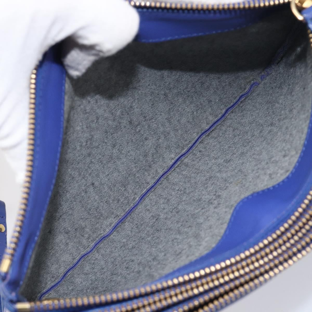 Celine Trio Leather Blue Leather Shoulder Bag Bag (Pre-Owned)