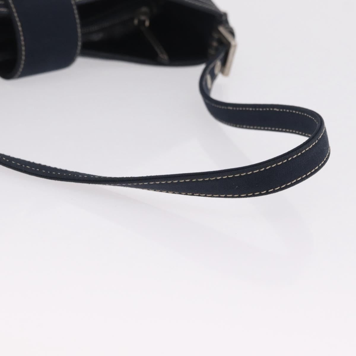 Fendi Baguette Canvas Navy Canvas Handbag (Pre-Owned)