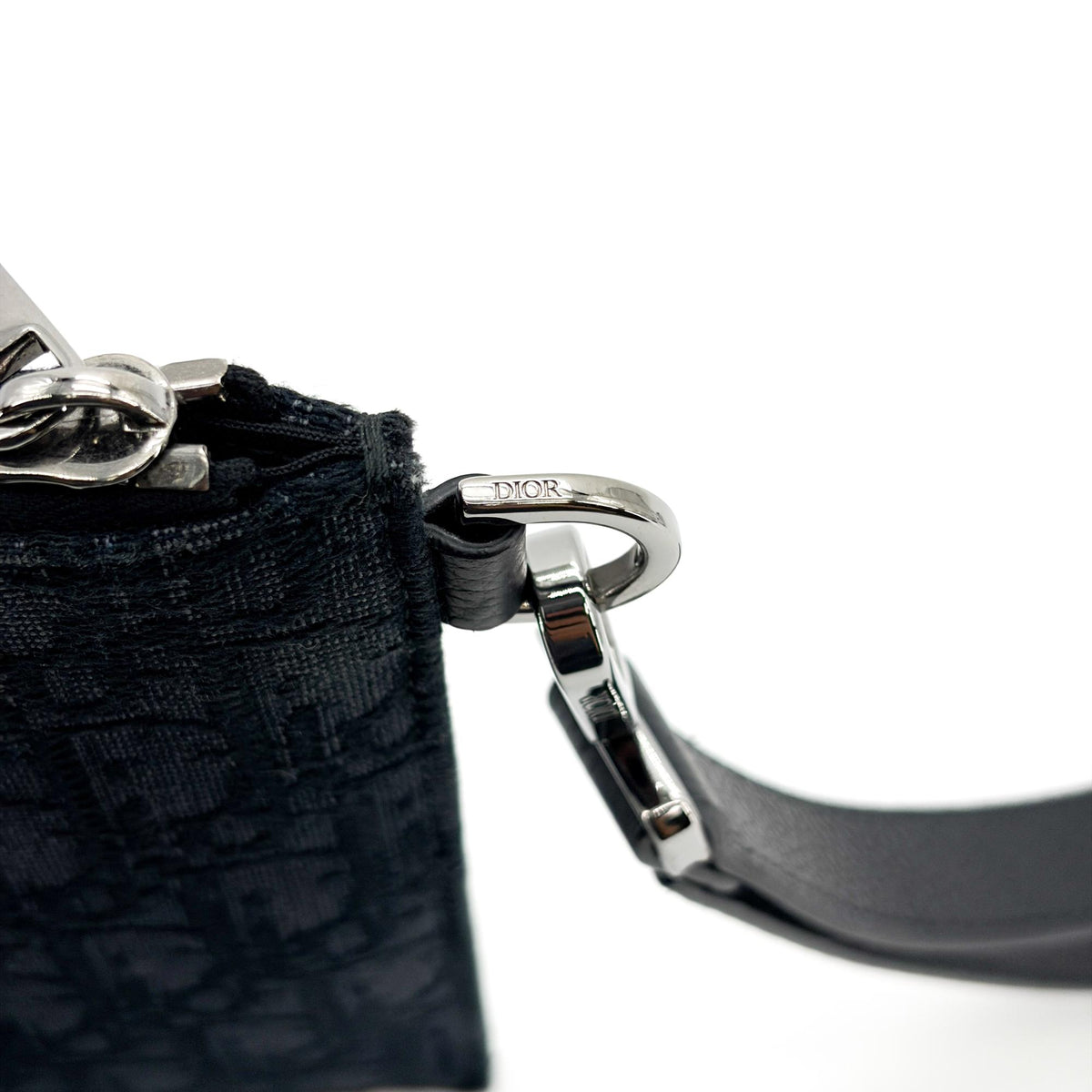 Christian Dior A5 Pouch Printed Oblique Denim Black Other Clutche & Pouche Bag (Pre-Owned)