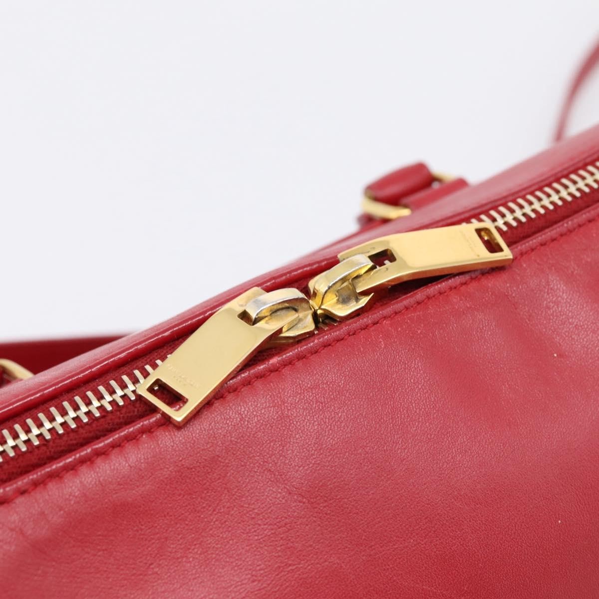Saint Laurent Classic Baby Duffle Leather Red Leather Handbag (Pre-Owned)