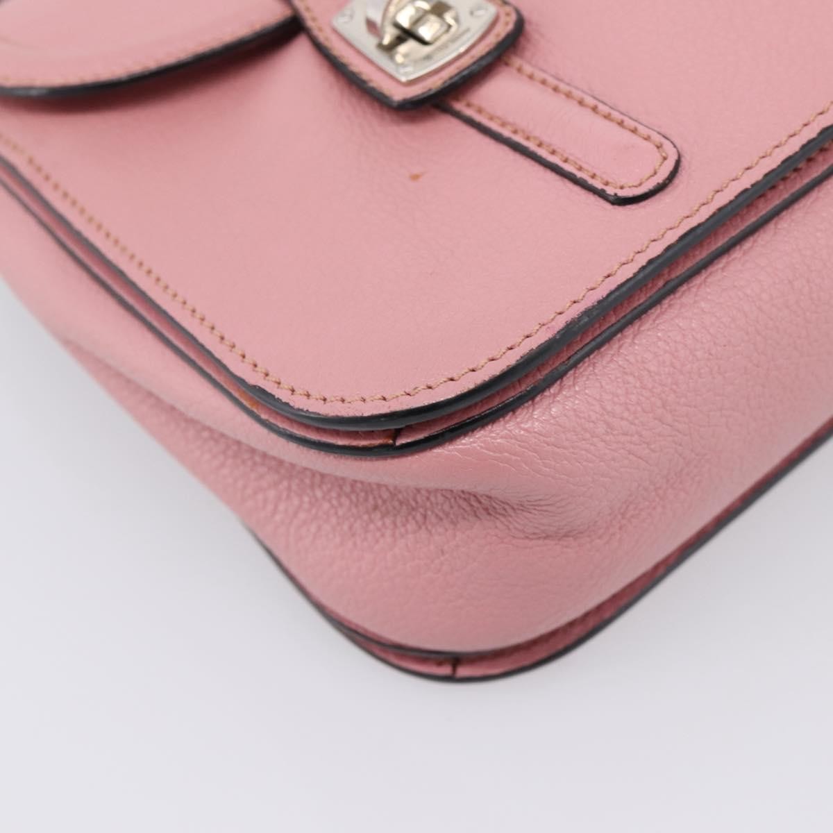 Miu Miu Beau Top Handle Leather Pink Leather Handbag (Pre-Owned)