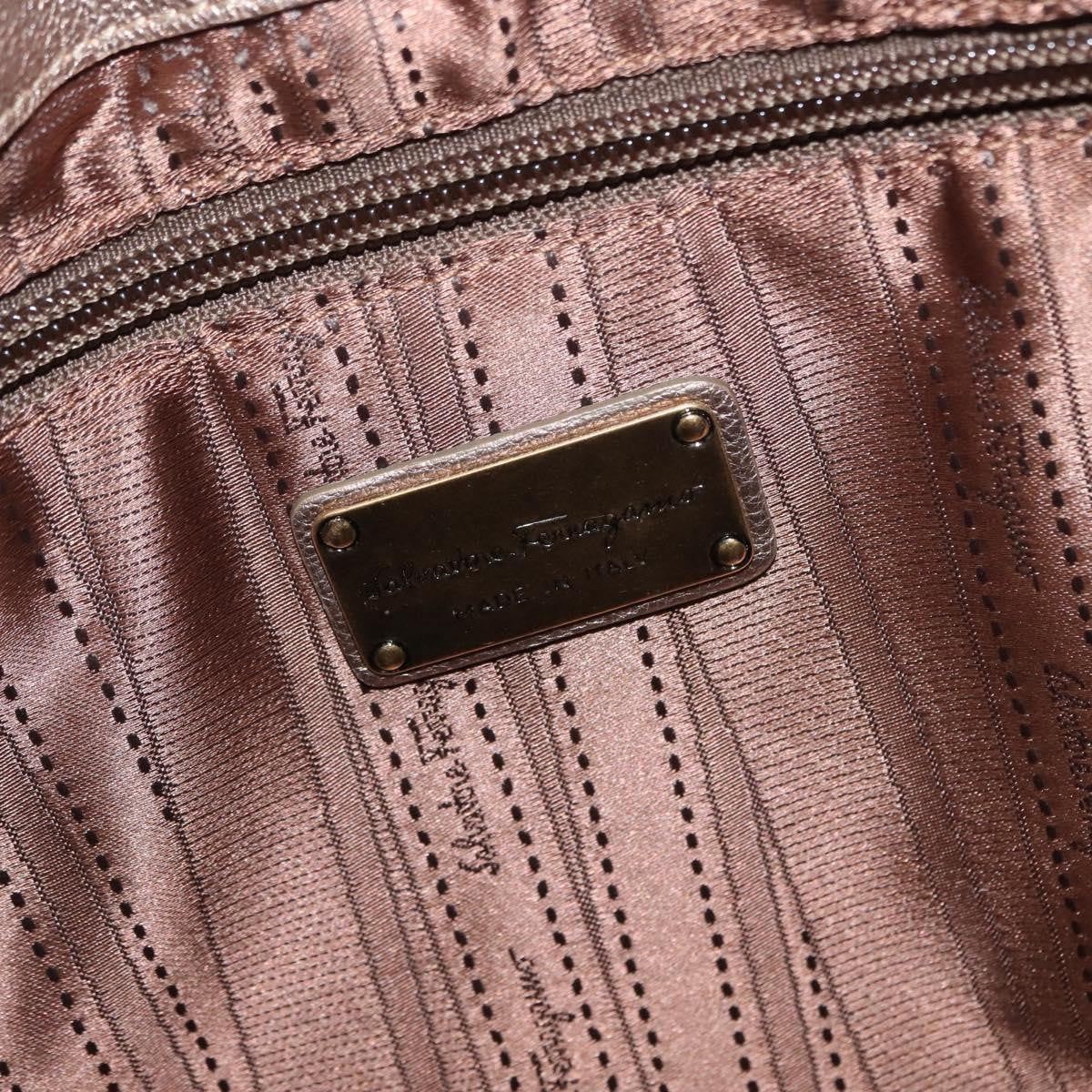 Salvatore Ferragamo Miss Vara Hobo Leather Gold Leather Handbag (Pre-Owned)