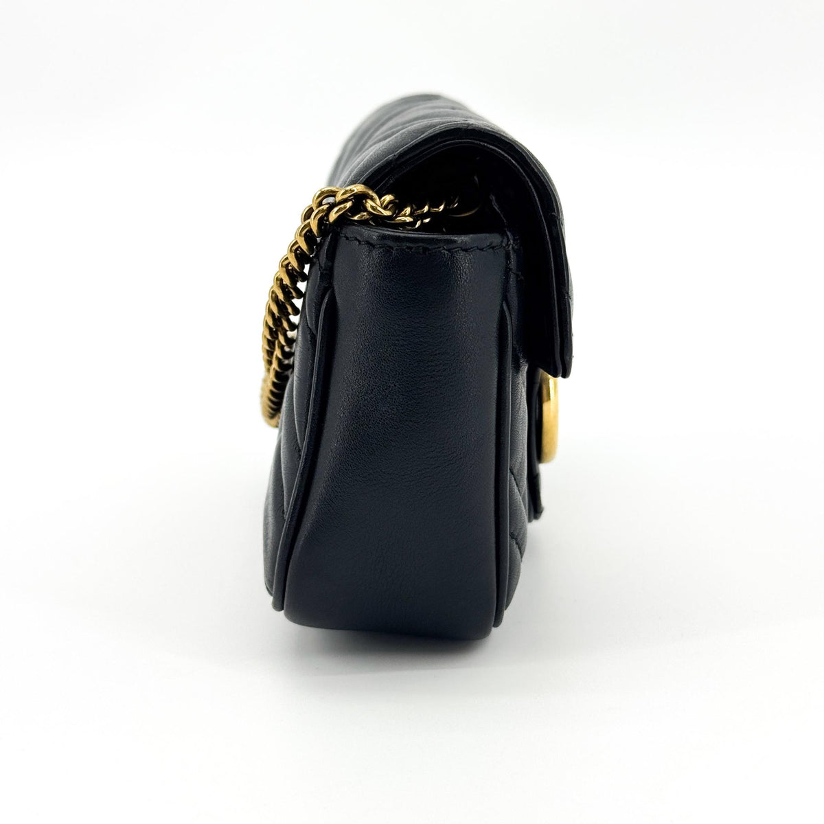 Gucci Gg Marmont Leather Black Leather Crossbody Bag Bag (Pre-Owned)