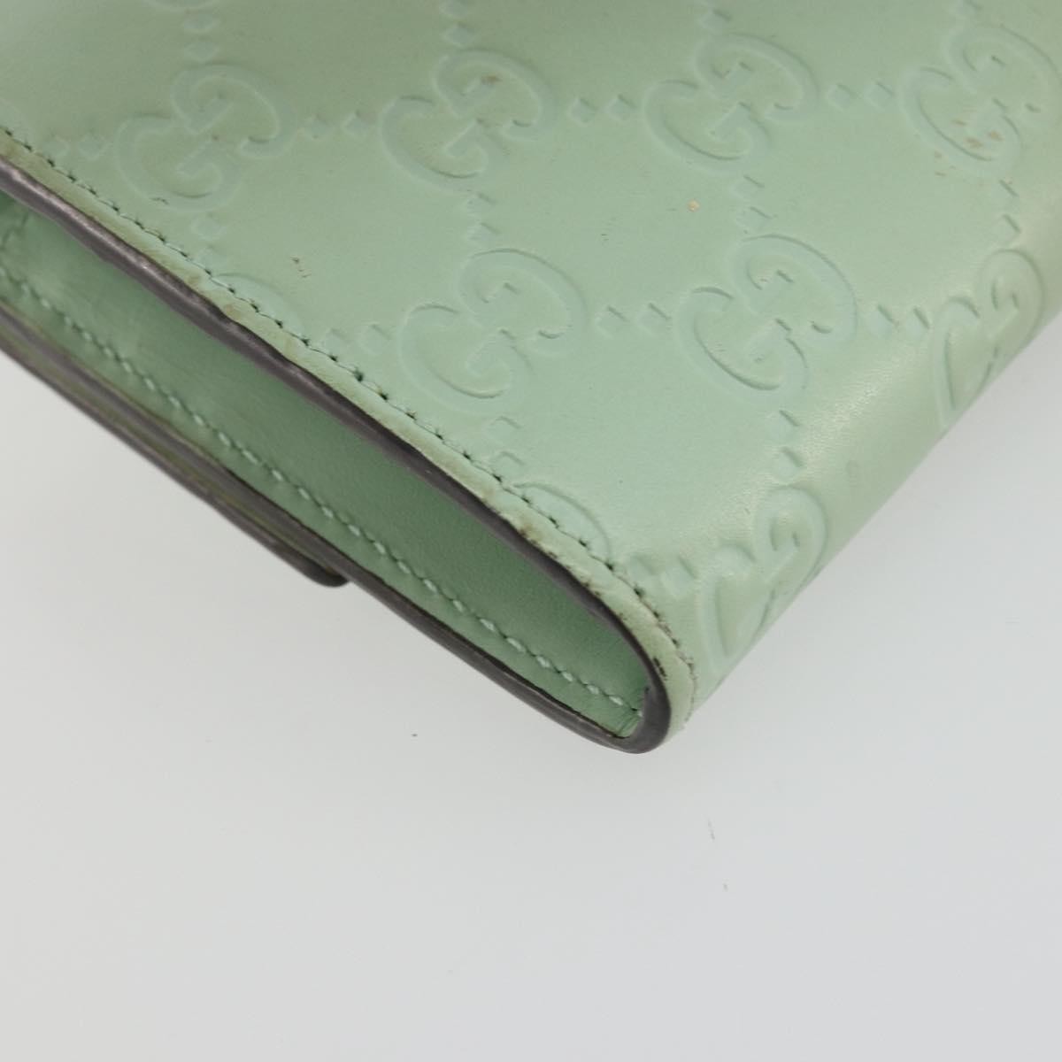Gucci Guccissima Motif Gg Green Leather Wallets Accessory (Pre-Owned)