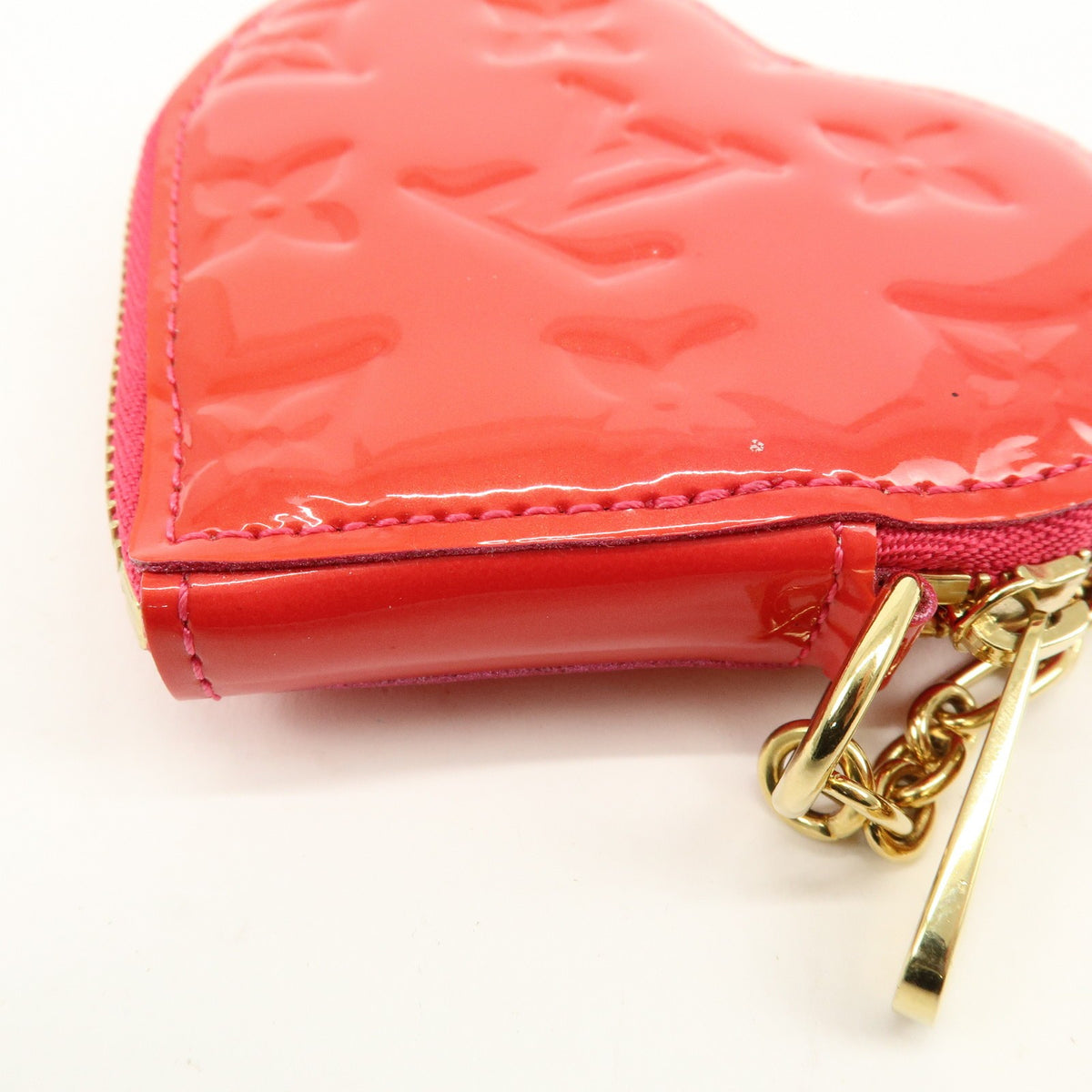 Louis Vuitton Heart Coin Purse Monogram Vernis Pink Patent_Leather Clutche & Pouche Bag (Pre-Owned)