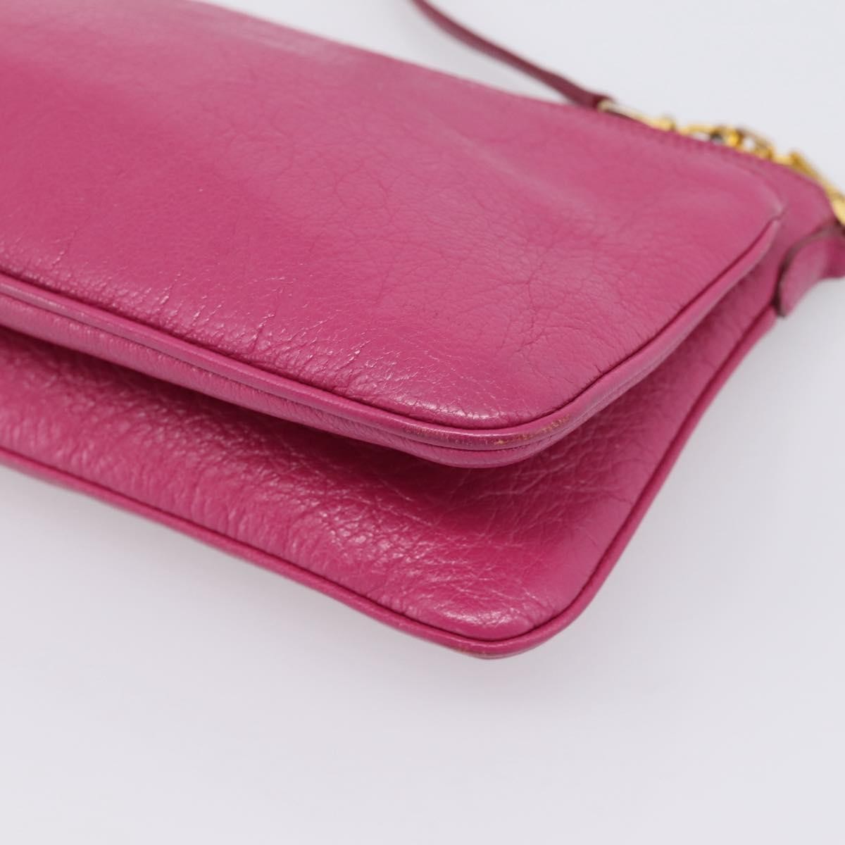 Miu Miu Madras Double Zip Leather Pink Leather Crossbody Bag Bag (Pre-Owned)