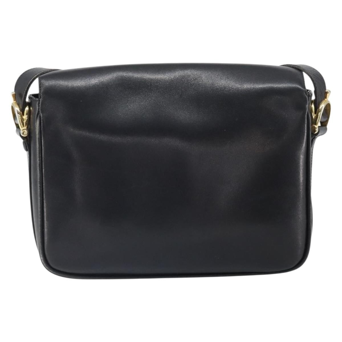 Celine Vintage Leather Black Leather Shoulder Bag Bag (Pre-Owned)