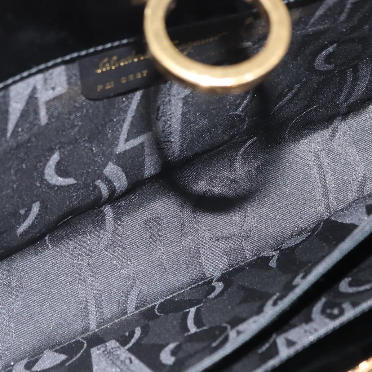 Salvatore Ferragamo Vintage Gancini Chain Patent Leather Black Patent_Leather Shoulder Bag Bag (Pre-Owned)