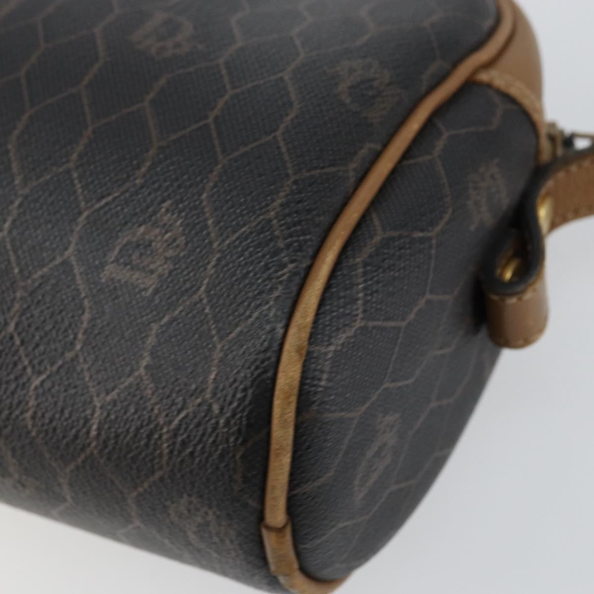 Christian Dior Vintage Honeycomb Zip Coated Canvas Black Canvas Shoulder Bag Bag (Pre-Owned)