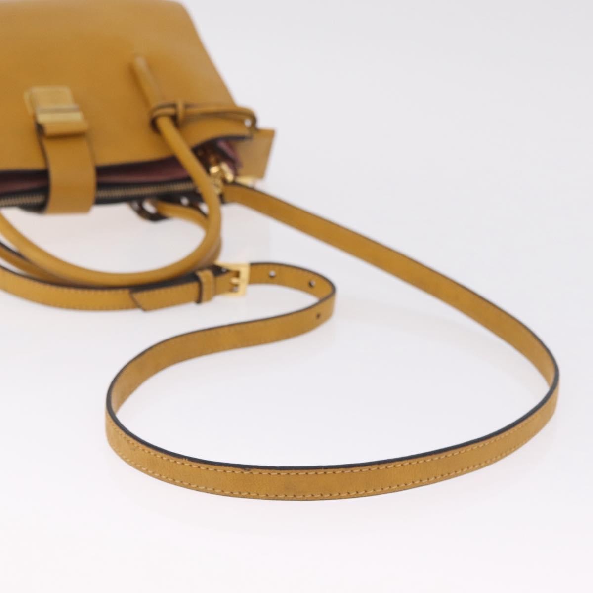 Miu Miu Madras Convertible Compartment Leather Yellow Leather Tote Bag Bag (Pre-Owned)