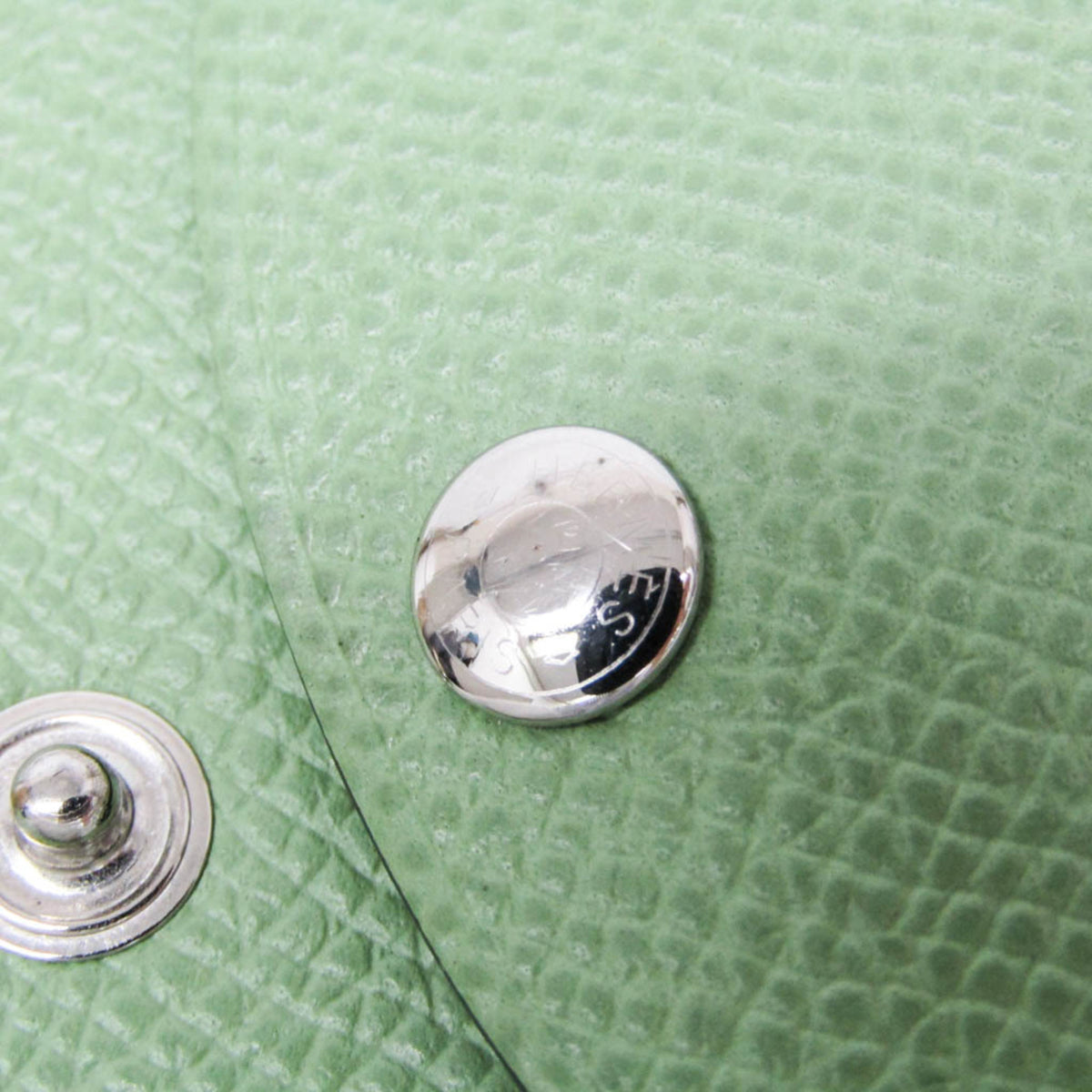 Hermes Calvi Duo Card Holder Epsom Green Leather Card Holders Accessory (Pre-Owned)