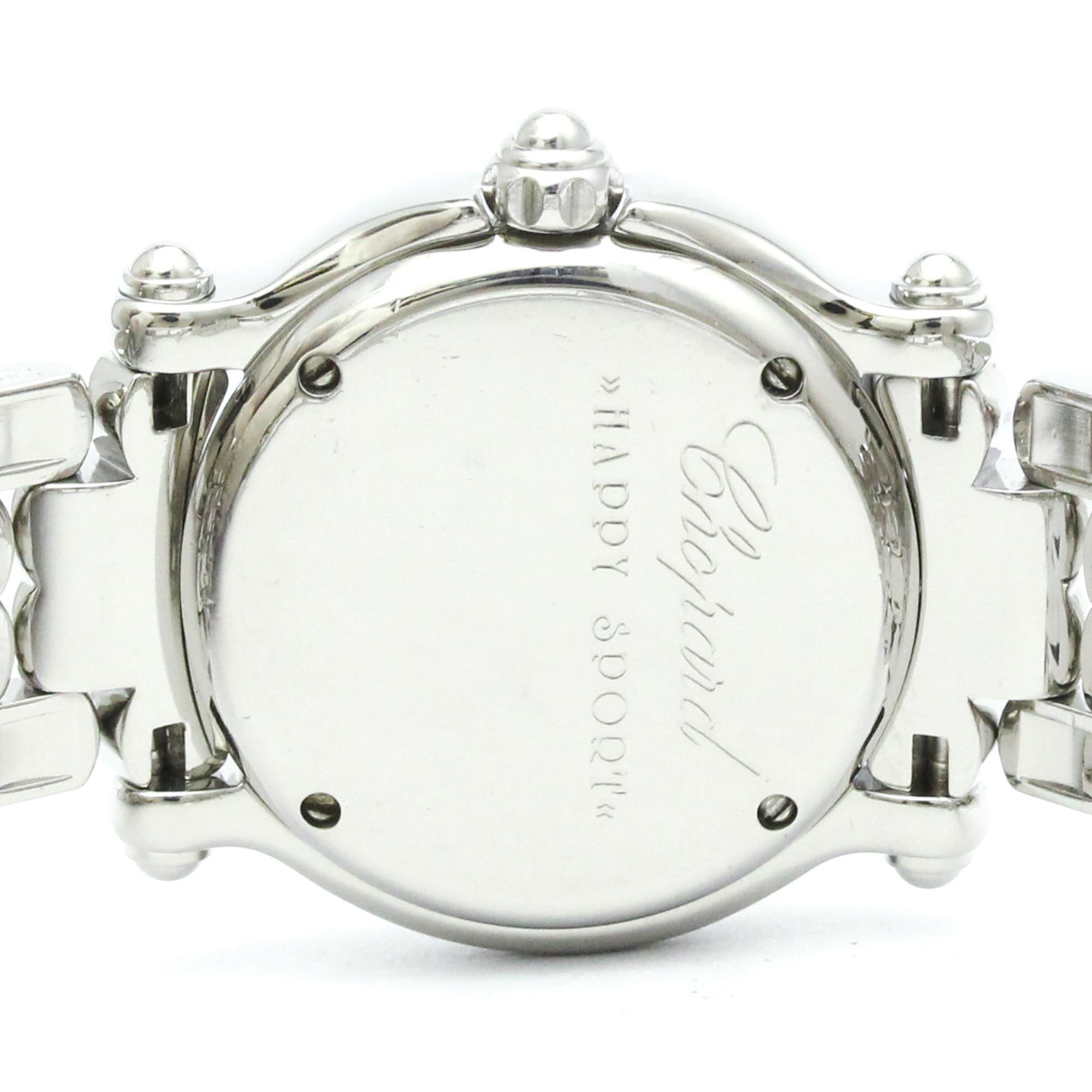 Chopard Happy Sport Quartz Stainless Steel With Floating Diamonds And Mother Of Pearl Watch (Pre-Owned)