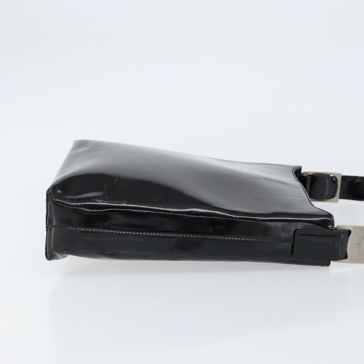 Salvatore Ferragamo Vala Patent Leather Black Patent_Leather Shoulder Bag Bag (Pre-Owned)