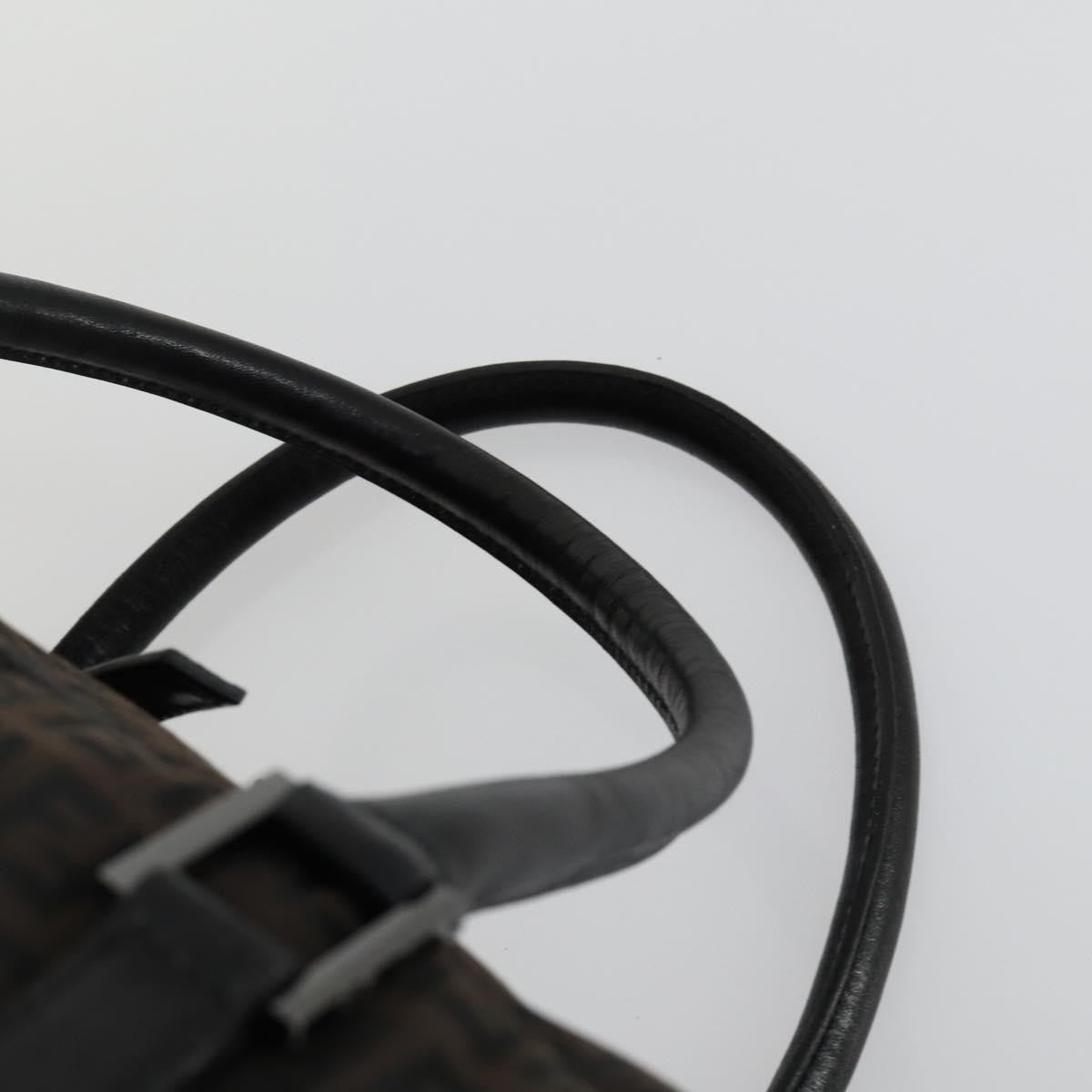 Fendi Vintage Boston Zucchino Canvas Brown Canvas Handbag (Pre-Owned)