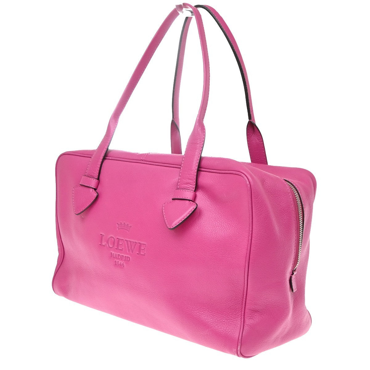 Loewe Heritage Boston Leather Pink Leather Handbag (Pre-Owned)