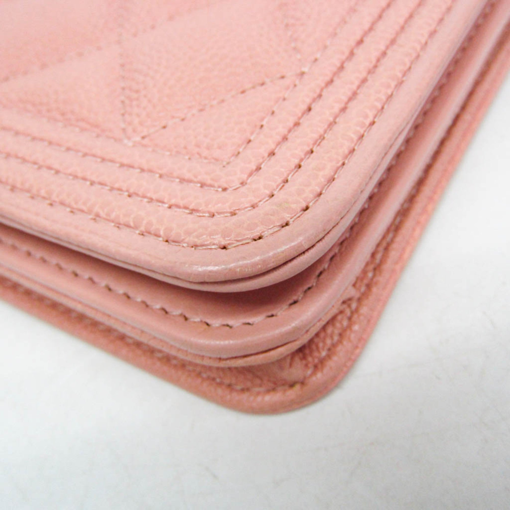 Chanel Boy Wallet On Chain Quilted Caviar Pink Calfskin Wallets Accessory (Pre-Owned)