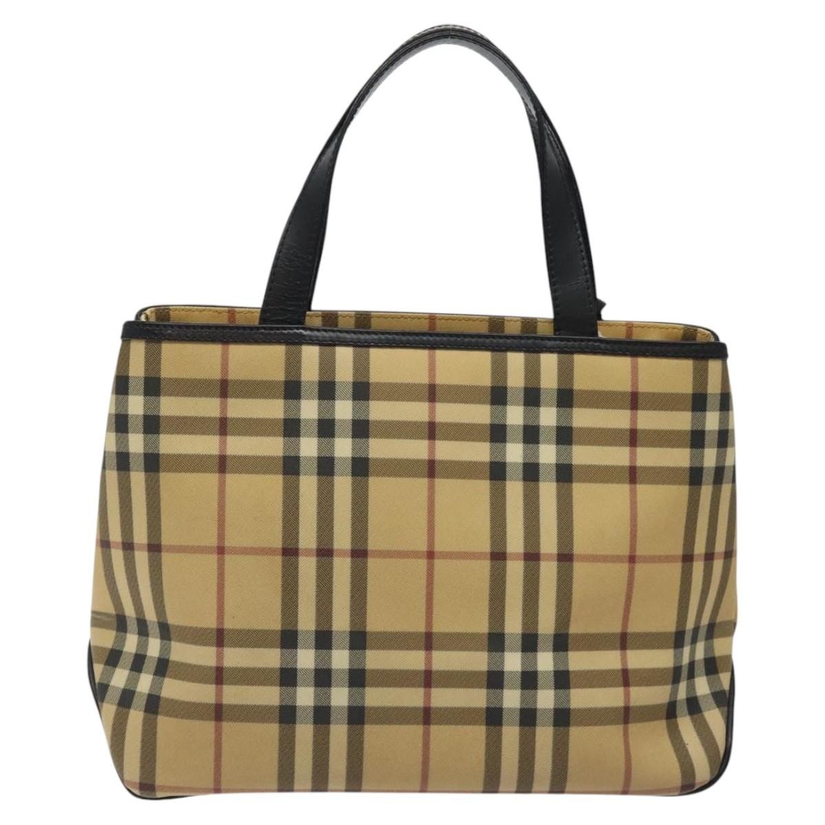 Burberry Nova Check Nova Check Canvas And Leather Beige Canvas Handbag (Pre-Owned)