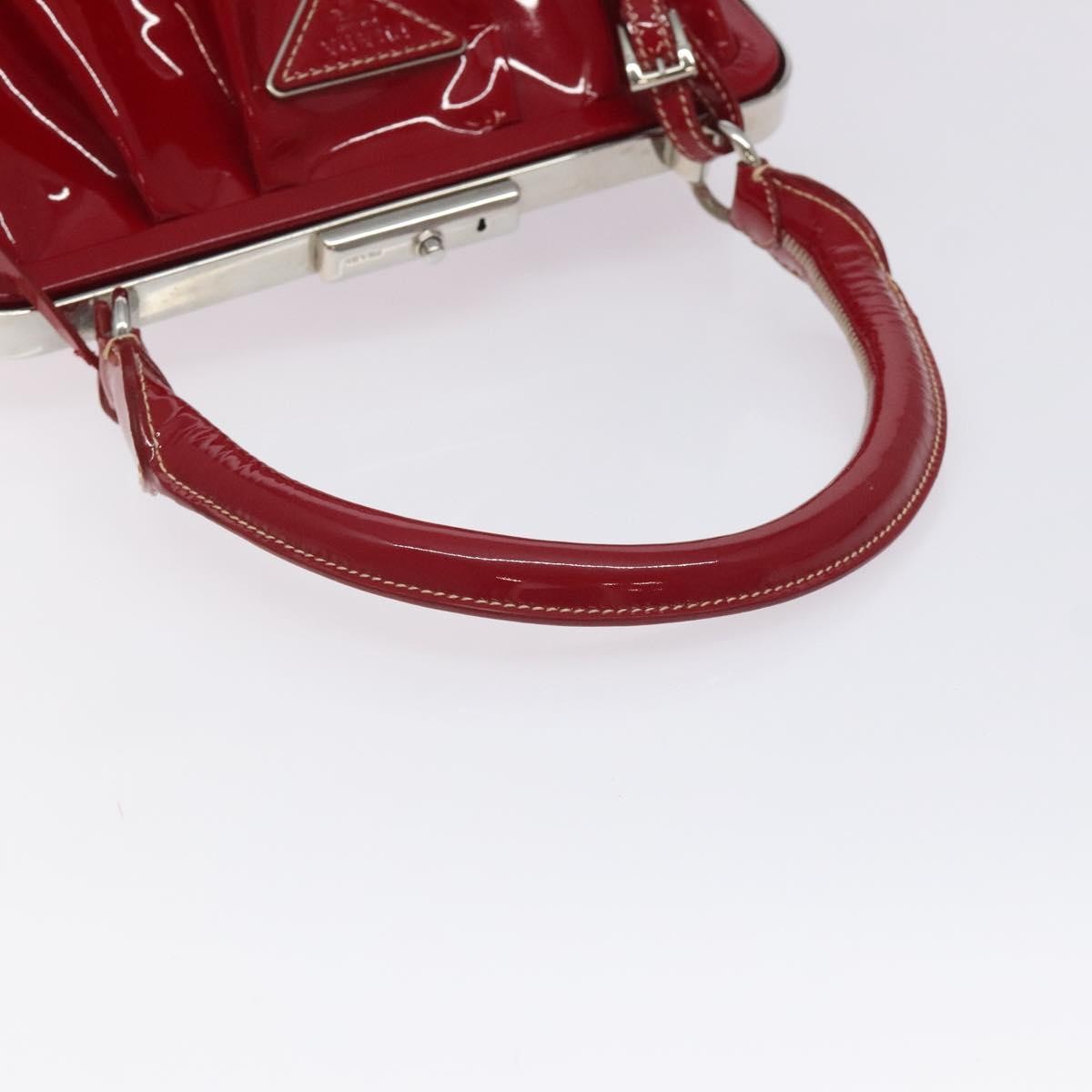 Prada Vintage Patent Leather Red Patent_Leather Handbag (Pre-Owned)