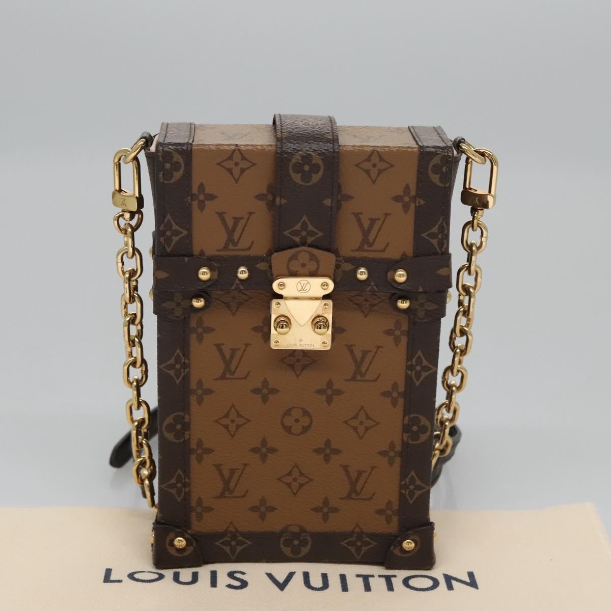 Louis Vuitton Vertical Trunk Pochette Reverse Monogram Canvas Brown Canvas Clutche & Pouche Bag (Pre-Owned)