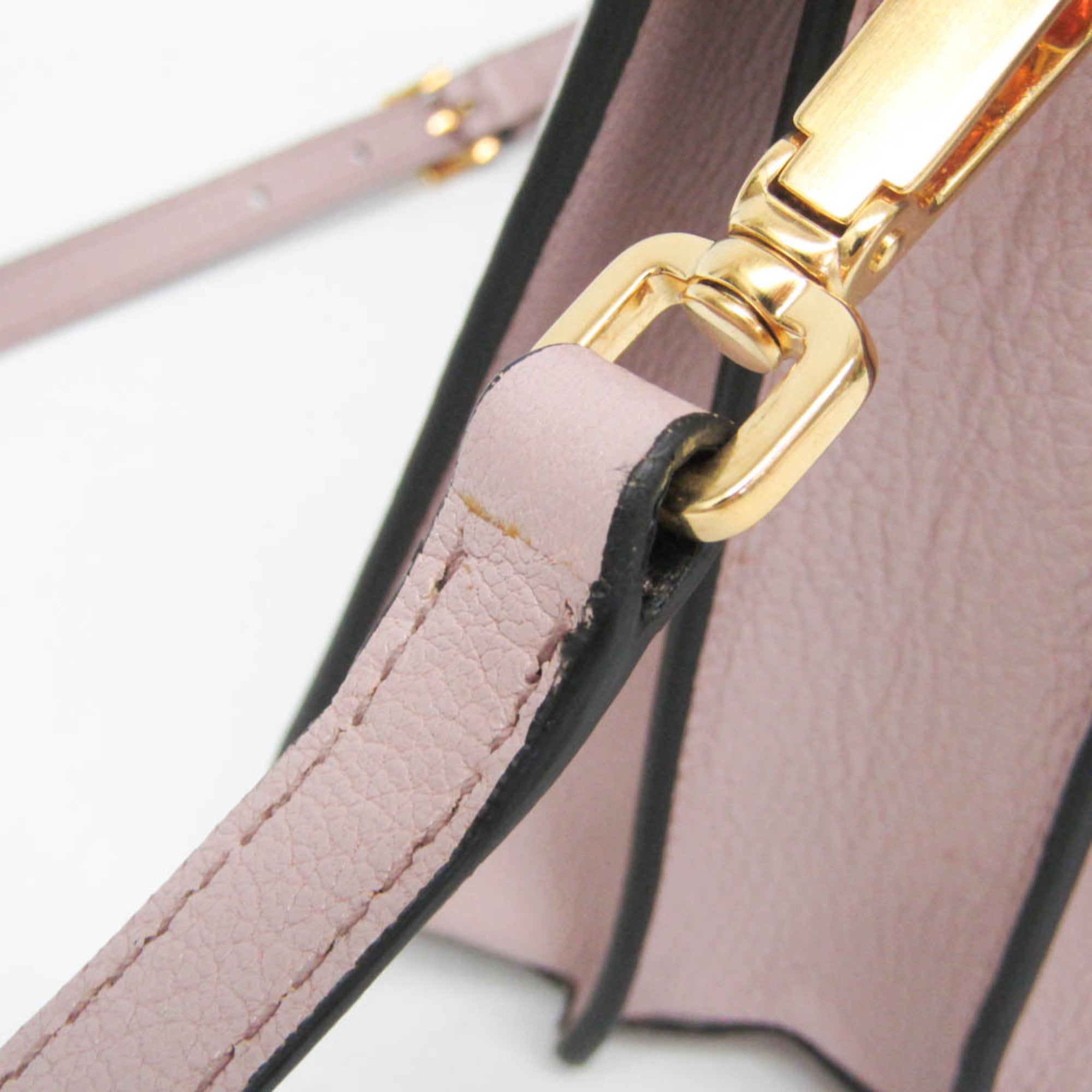 Miu Miu Madras Convertible Compartment Top Handle Leather Pink Leather Handbag (Pre-Owned)