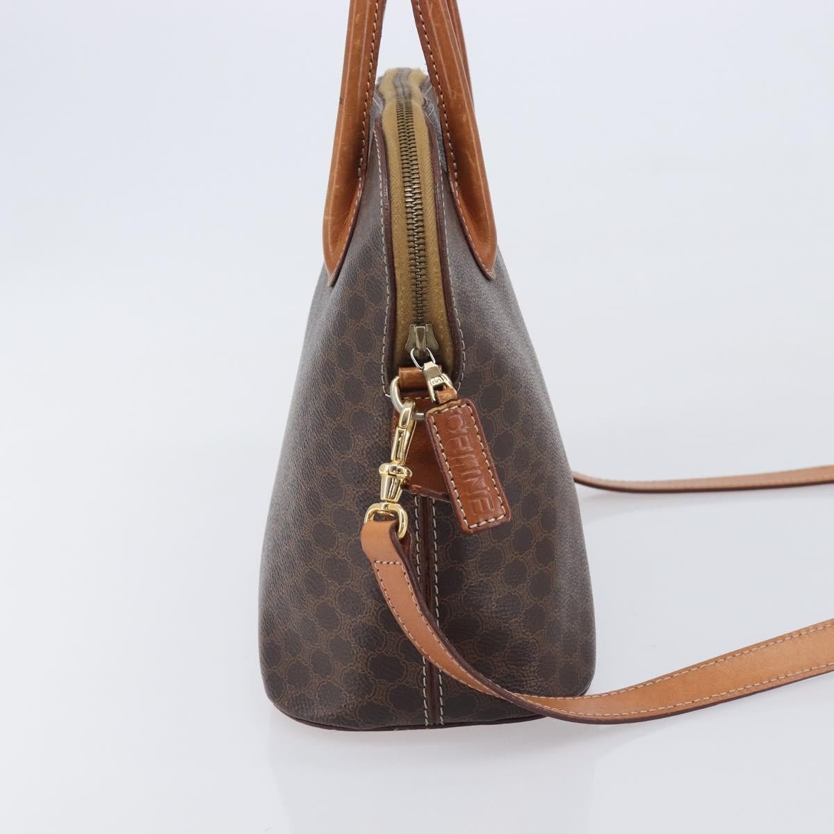 Celine Macadam Leather Brown Canvas Tote Bag Bag (Pre-Owned)