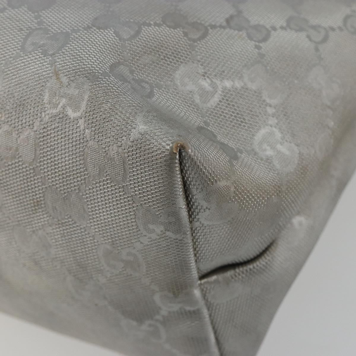 Gucci Plus Tote Gg Imprime Silver Canvas Tote Bag Bag (Pre-Owned)