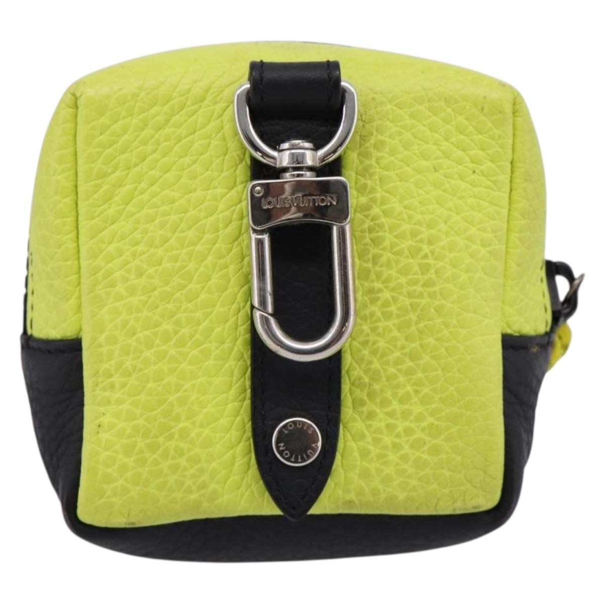 Louis Vuitton Square Pouch Bag Charm And Key Holder Leather Gray Leather Charms And Keychains Accessory (Pre-Owned)