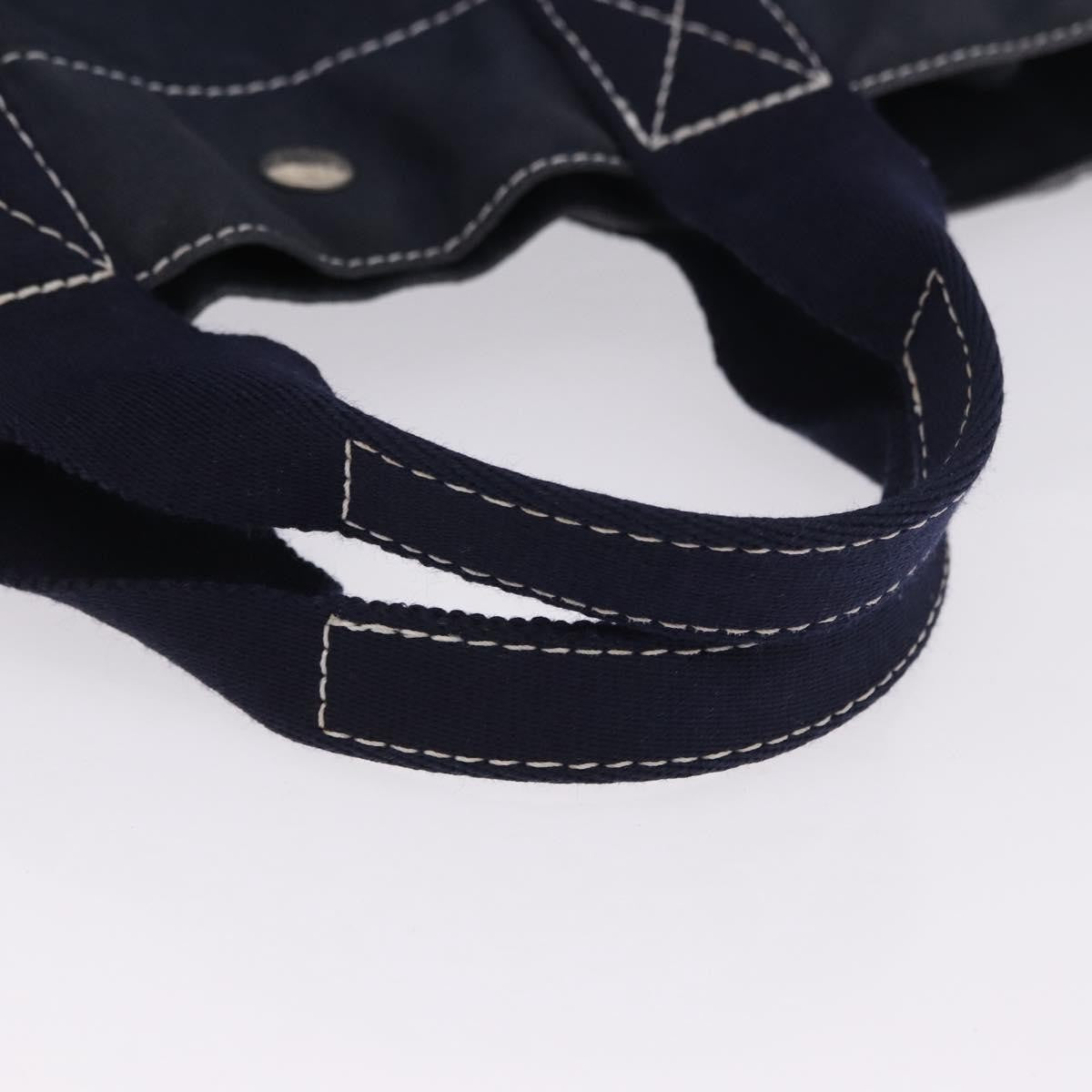 Hermes Fourre Tout Tote Canvas Navy Canvas Tote Bag Bag (Pre-Owned)