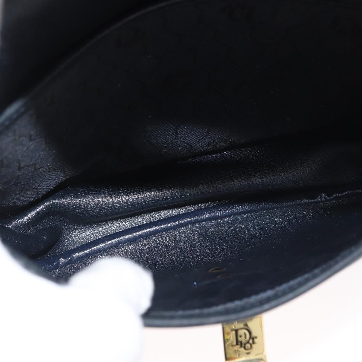 Christian Dior Vintage Honeycomb Flap Canvas And Leather Black Canvas Shoulder Bag Bag (Pre-Owned)